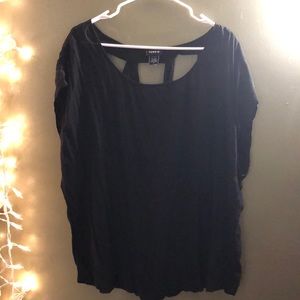 Short sleeve torrid blouse with back cutouts